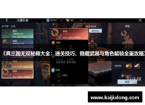 《真三国无双秘籍大全：通关技巧、隐藏武器与角色解锁全面攻略》